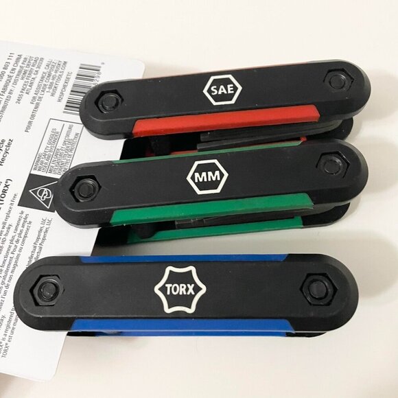 Folding Hex Allen Key Torx Set SAE/Metric Hand Tool Assortment Fold-up - Picture 10 of 13